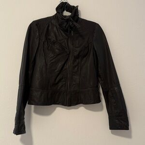 All Saints Belvedere Leather Moto Jacket Size 8